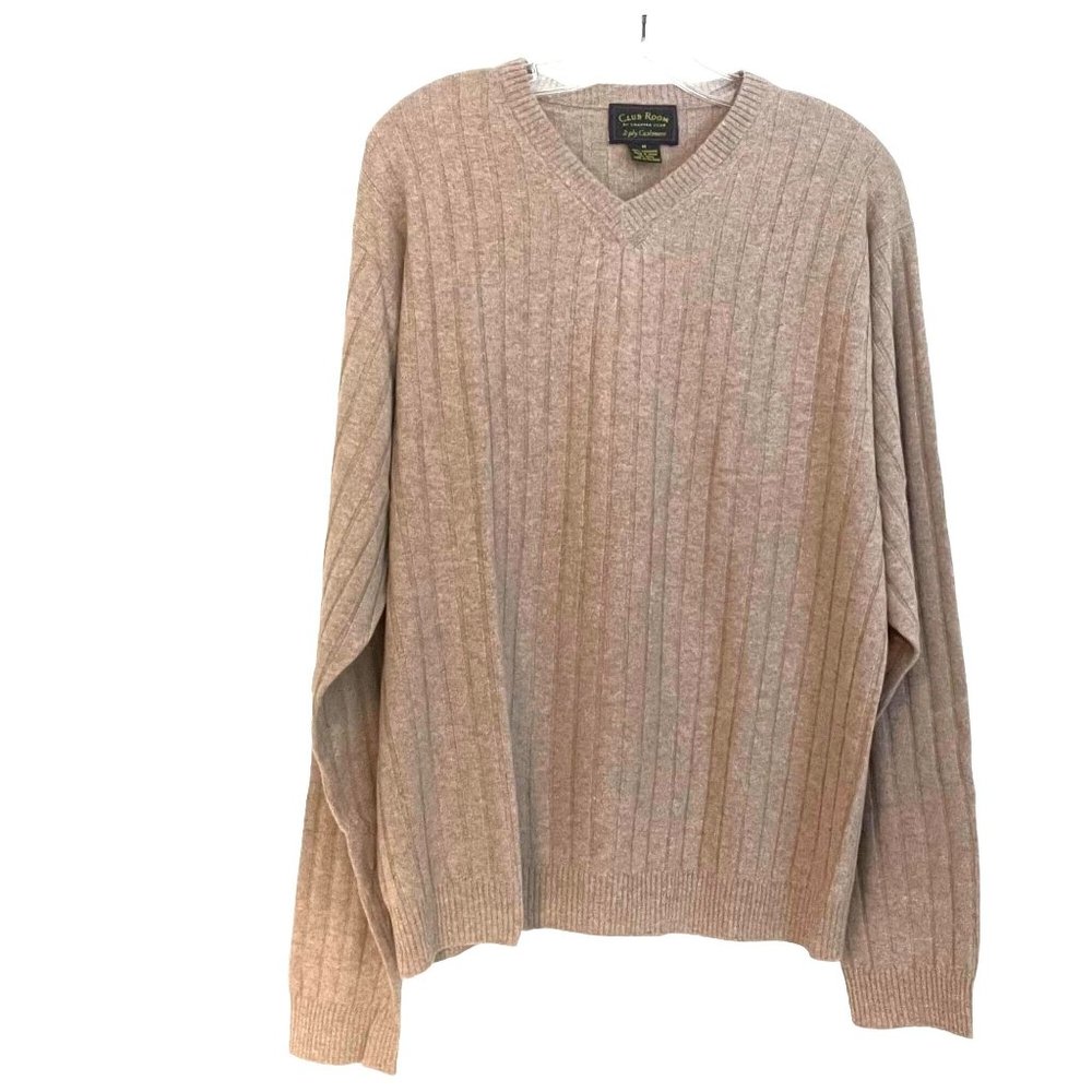 CLUB ROOM BY CHARTER CLUB 2 PLY CASHMERE MENS SWEATER V NECK SIZE M